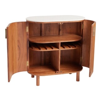 Bar Cabinet with Oval Silhouette and Curved Internal Doors
