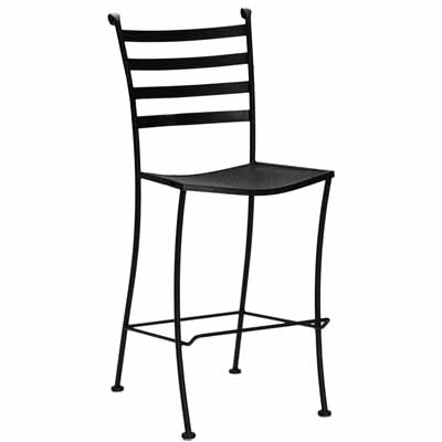 Bar Stool with Perforated Seat and Scrolled Finial Detail
