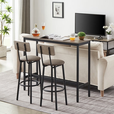 Bar Table Set Slim Profile Sofa Back Height Seating
