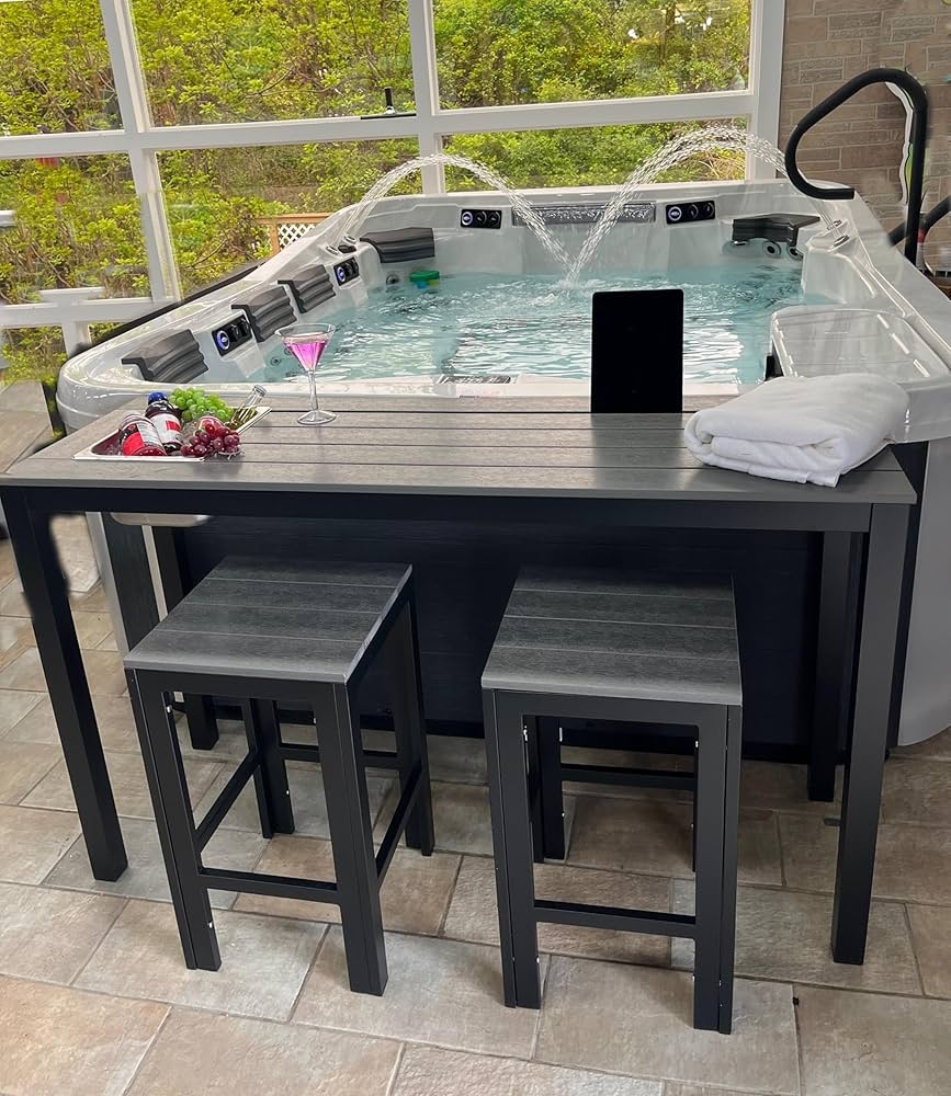 Bar Table Set: Tablet Stand Outdoor Table Ice Bucket