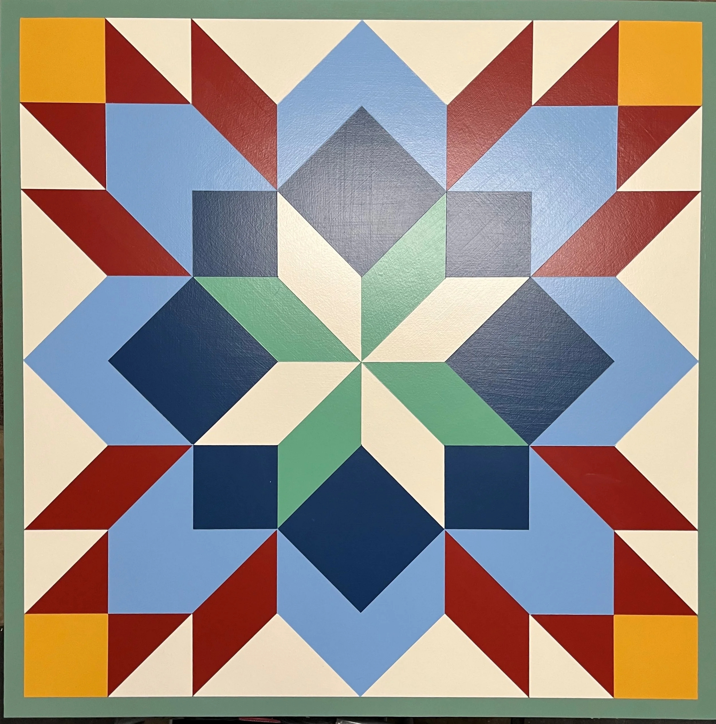 Barn Quilt: Geometric Star Pattern Americana Folk Art