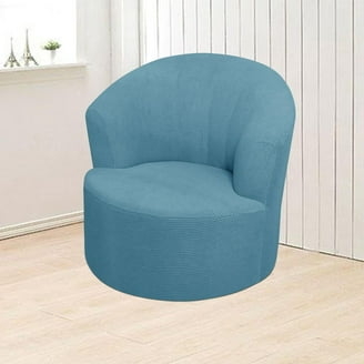 Barrel Chair Cover including full base coverage in Dusty Blue