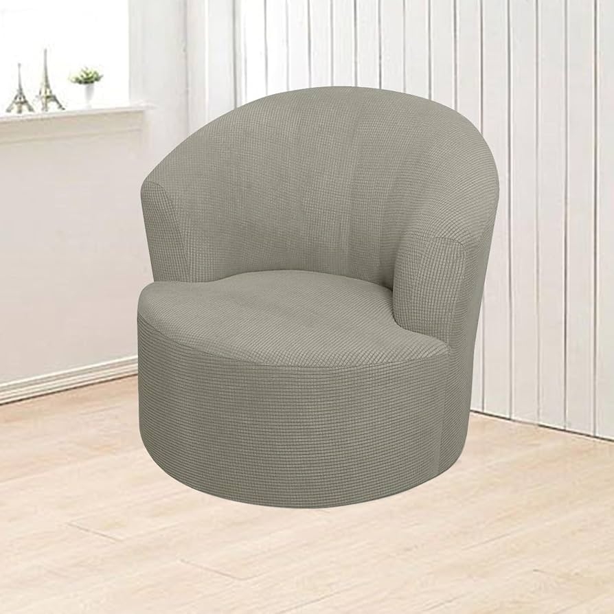 Barrel Chair Cover Waffle Knit Round Armchair Protector