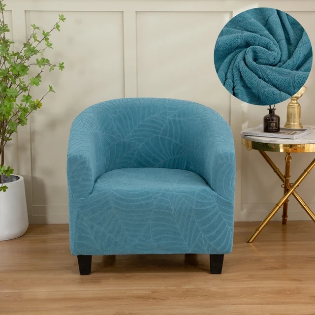 Barrel Chair Slipcover Embossed Leaf Stretch Wrap