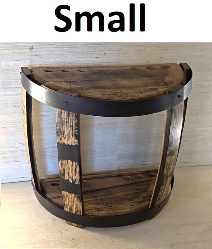 Barrel Wine Cabinet with Integrated Bottle Storage Liquor Stand