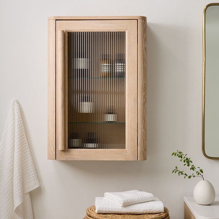 Bathroom Cabinet with Curved Outer Frame Spa Storage