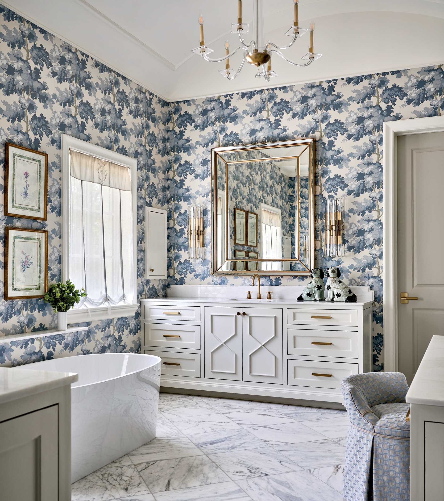 Bathroom Interior: X Detail Cabinets Elegant Primary Styling