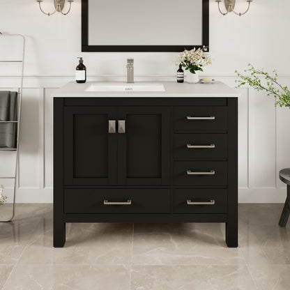 Bathroom Vanity Espresso Shaker Transitional Sink