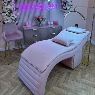 Beauty Bed Dusty Rose Ribbed Texture Ergonomic Pink Bed