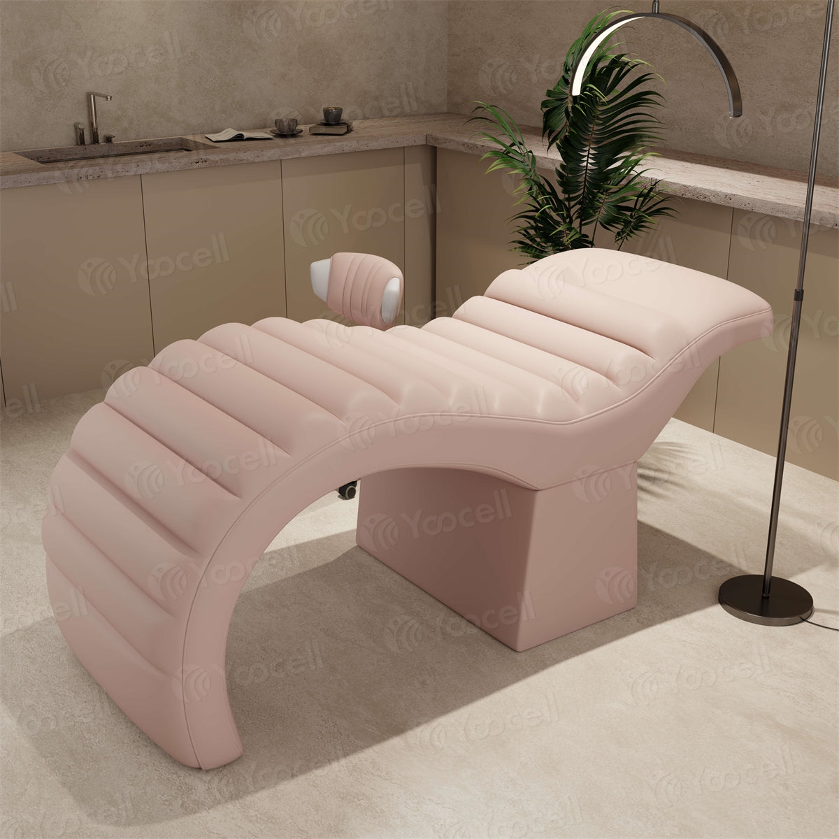 Beauty Treatment Bed with Horizontal Channeling Wave Design