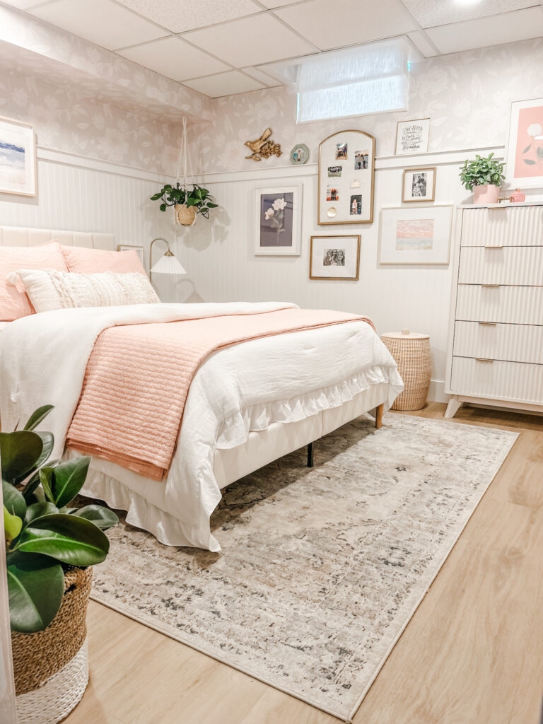 Bedroom Interior with Ribbed Dresser Fronts Fluted White Dresser Styling