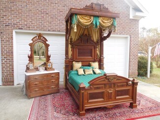Bedroom Set: Half Tester Canopy Vintage Half Tester Bed