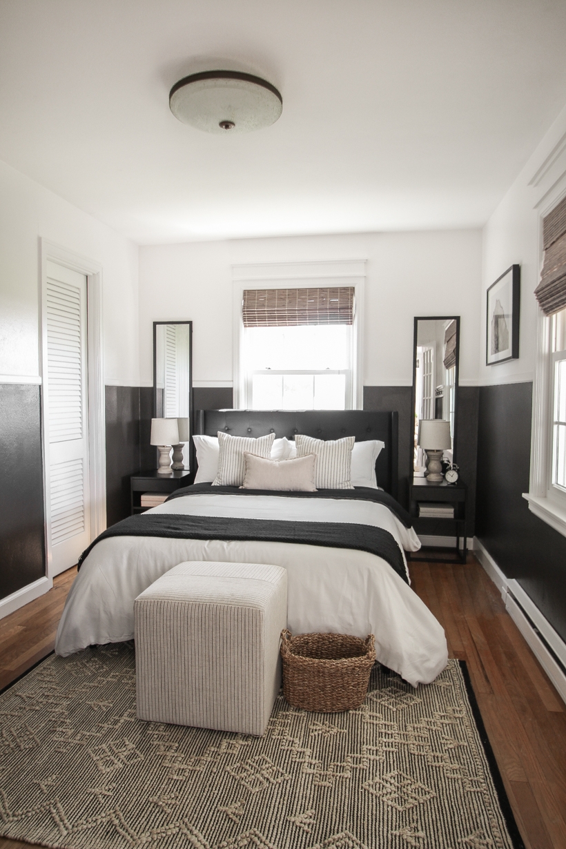 Bedroom Suite with Black Wainscoting Effect for Teenage Boy Room Makeover