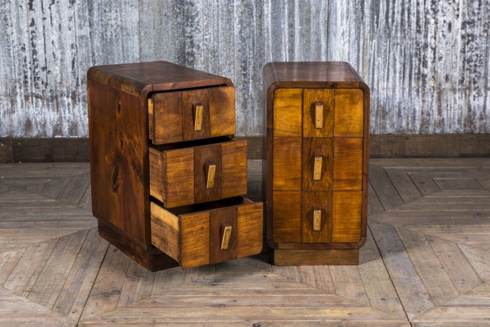 Bedside Table featuring Block Handles and Waterfall Top
