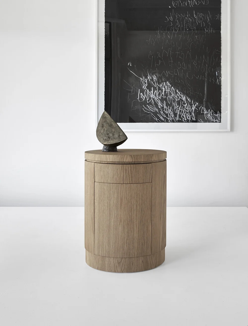 Bedside Table Vertical Grain Architectural Wood Bedside Table
