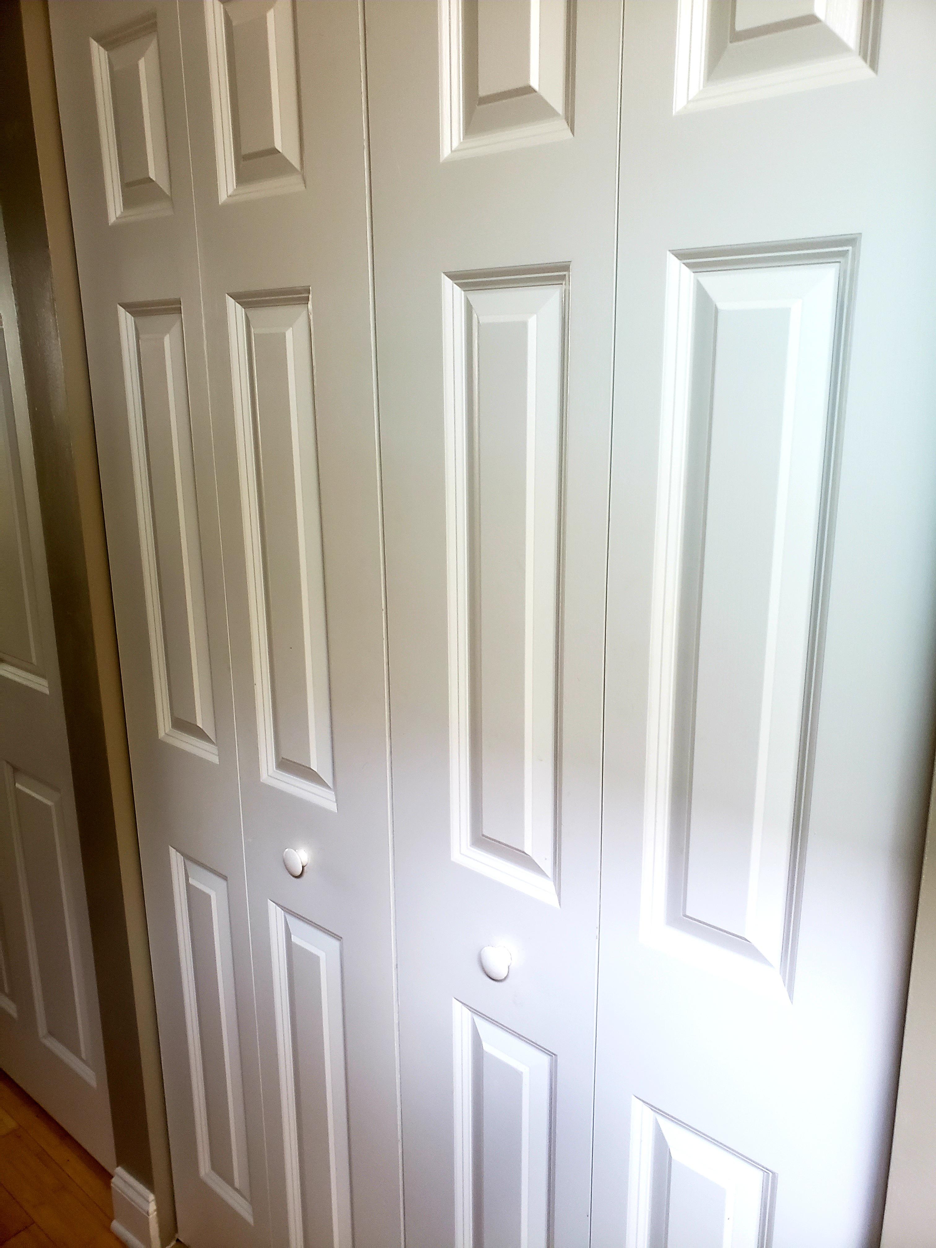 Bifold Closet Door White Knobs Recessed Panels Storage Pair
