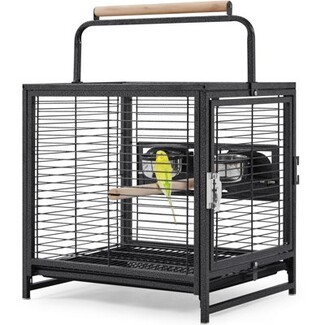Bird Travel Cage with Hammered Metal Finish for Portable Bird Travel Cage