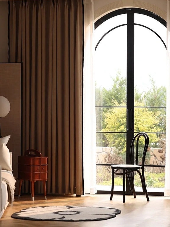 Blackout Curtains: Heavy Black Trim Contrast Piping