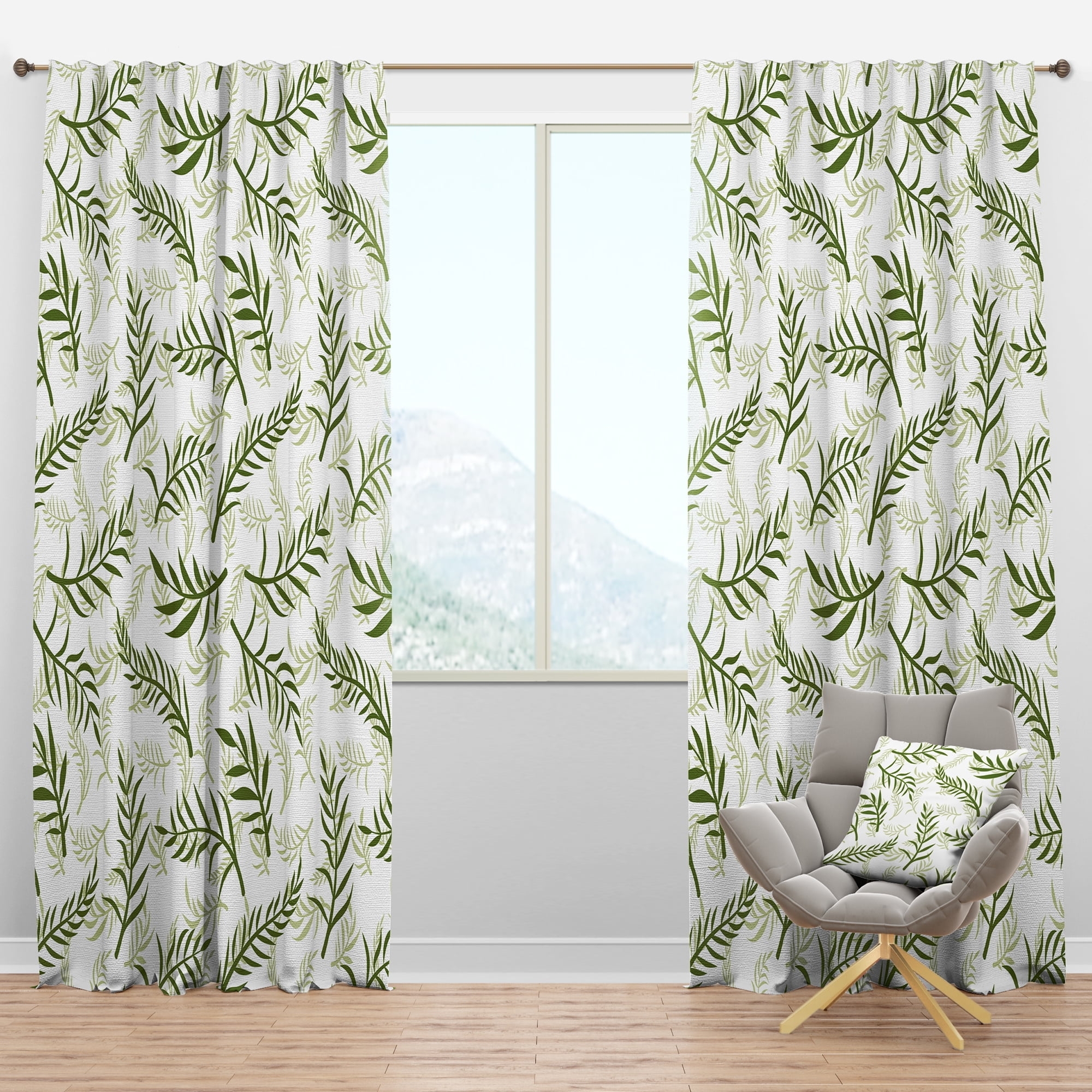 Blackout Curtains Olive Green Leaf Olive Green Leaf Pattern Decor