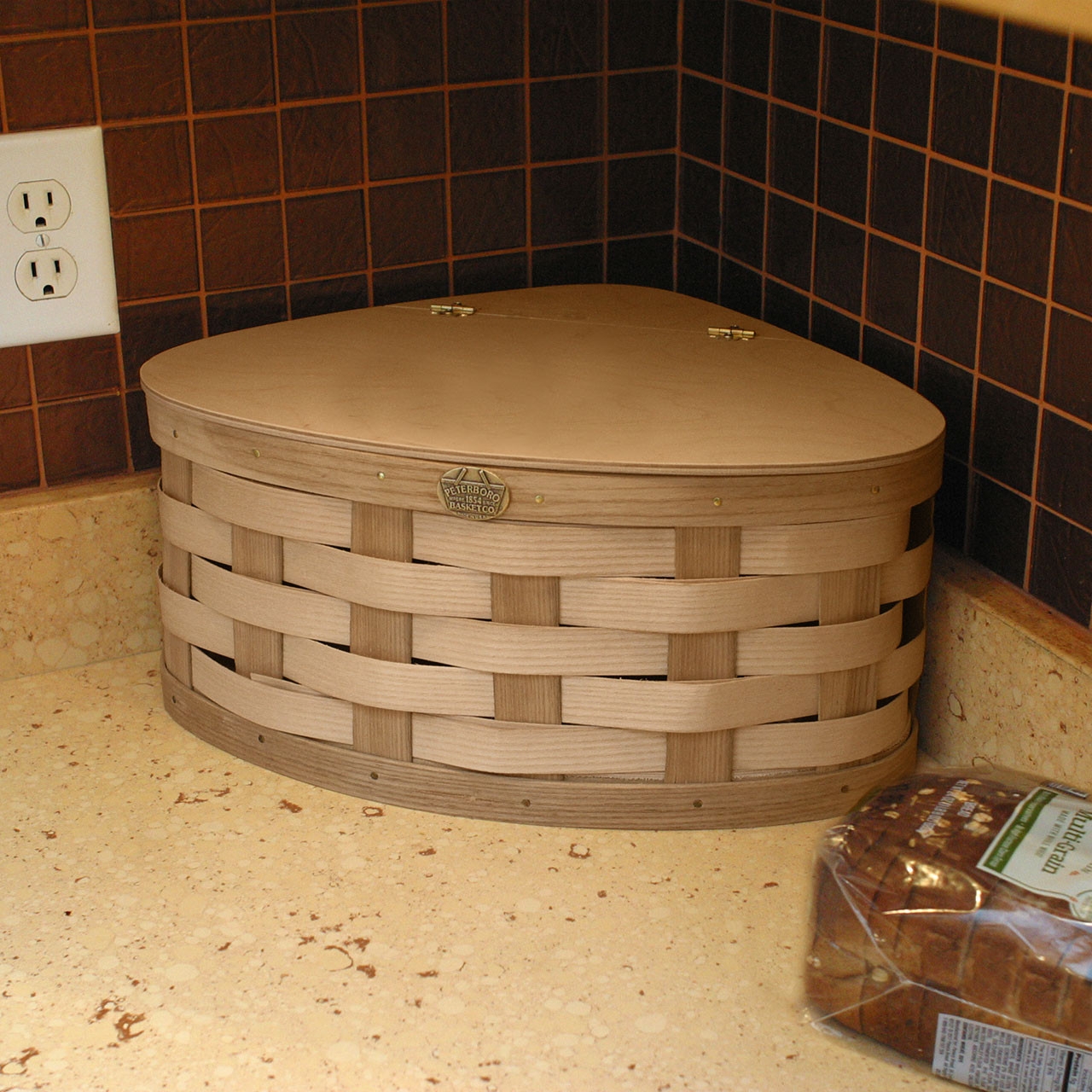 Bread Basket Woven Wood Texture Corner Bread Basket Storage