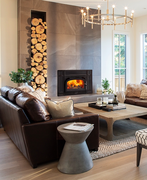 Built In Fireplace Vertical Niche Firewood Storage Ideas