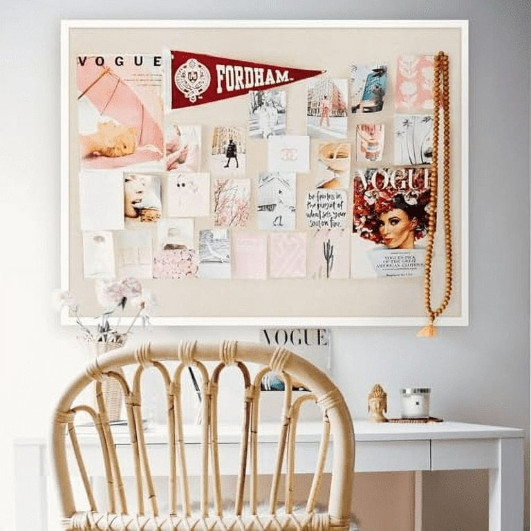 Bulletin Board: Linen Textured Backing Large Fashion Collage Board