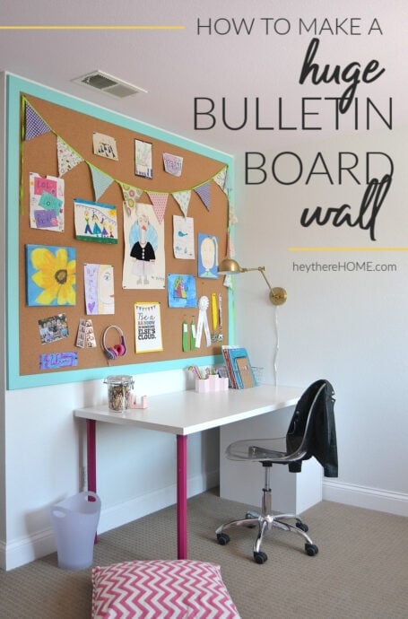 Bulletin Board Wall: Aqua Frame Creative Homework Station Setup