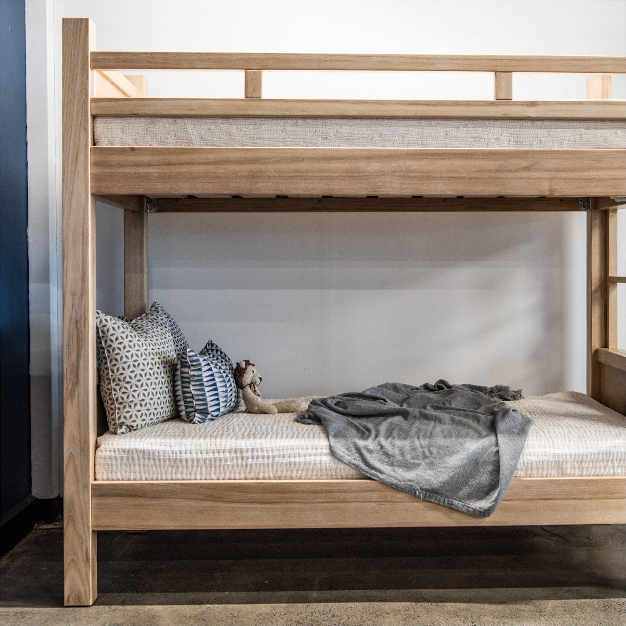 Bunk Bed: Blonde Wood Coastal Frame with Square Posts