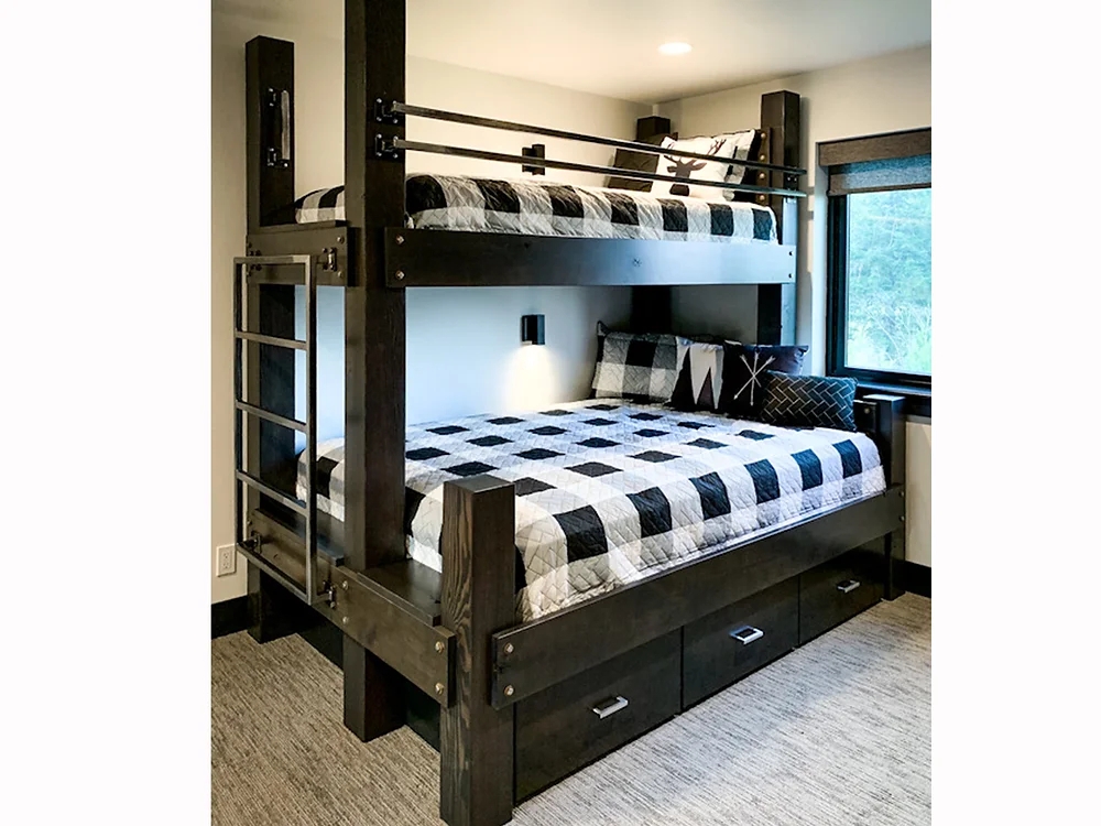 Bunk Bed: Mountain Modern Chunky Timber with Underbed Drawers