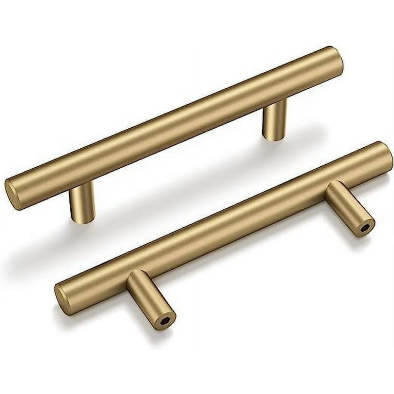 Cabinet Pull Cylindrical T-Bar Brushed Metallic Hardware