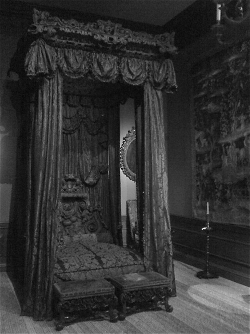 Canopy Bed Carved Tester Matching Footstools Antique