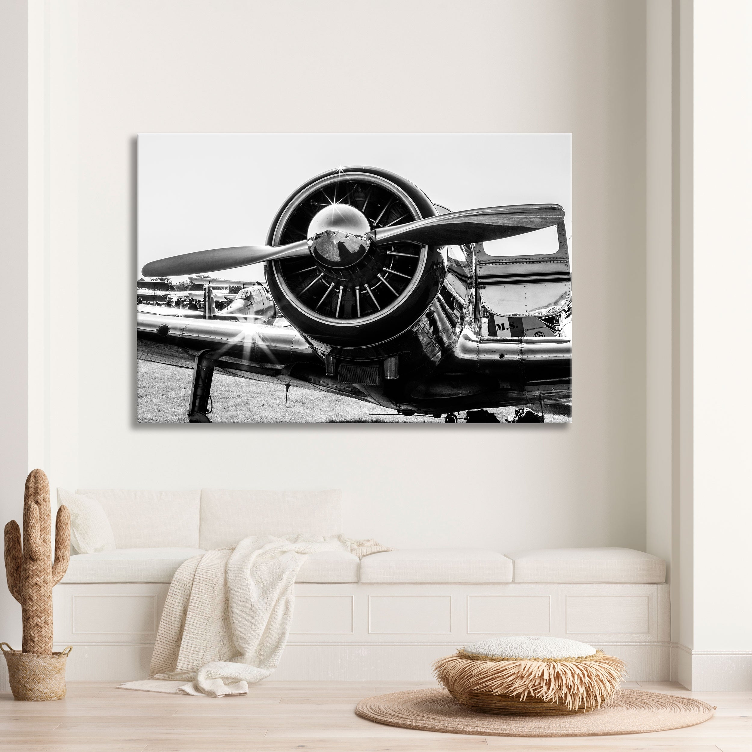 Canvas Print Monochrome Focal Point Monochrome Airplane Canvas