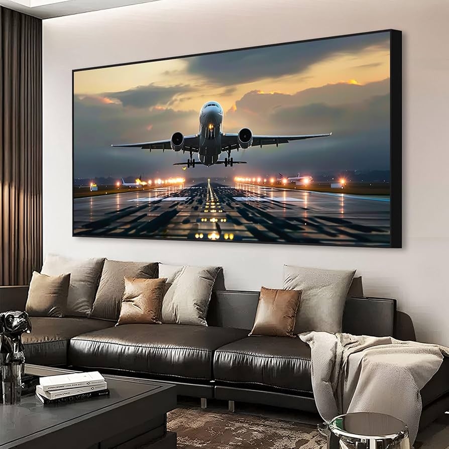 Canvas Wall Art Oversized Runway Sunset Canvas Print