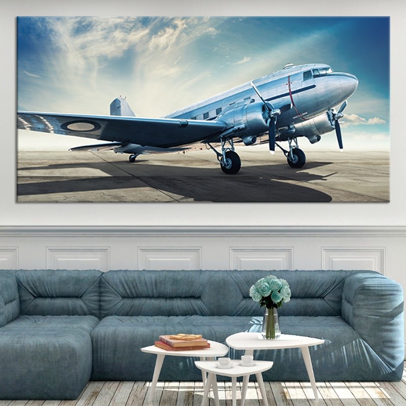 Canvas Wall Art Sky Blue DC3 Subject Douglas DC3 Canvas Print