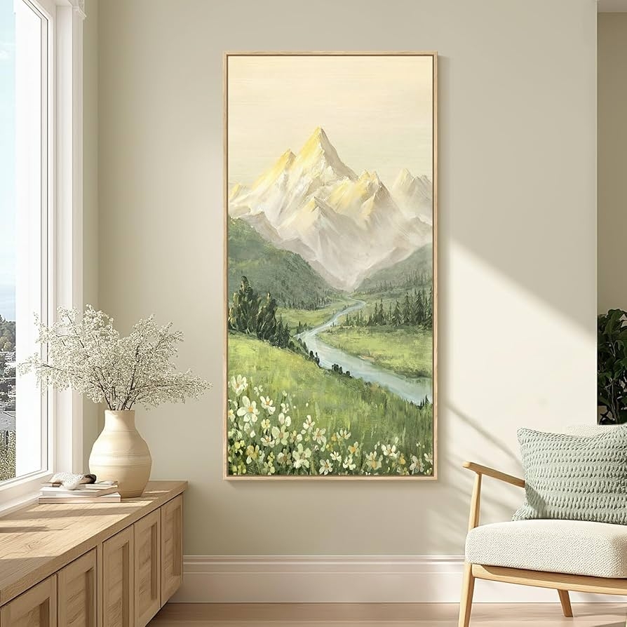 Canvas Wall Art Vertical Mountain Landscape with Nature Scenery