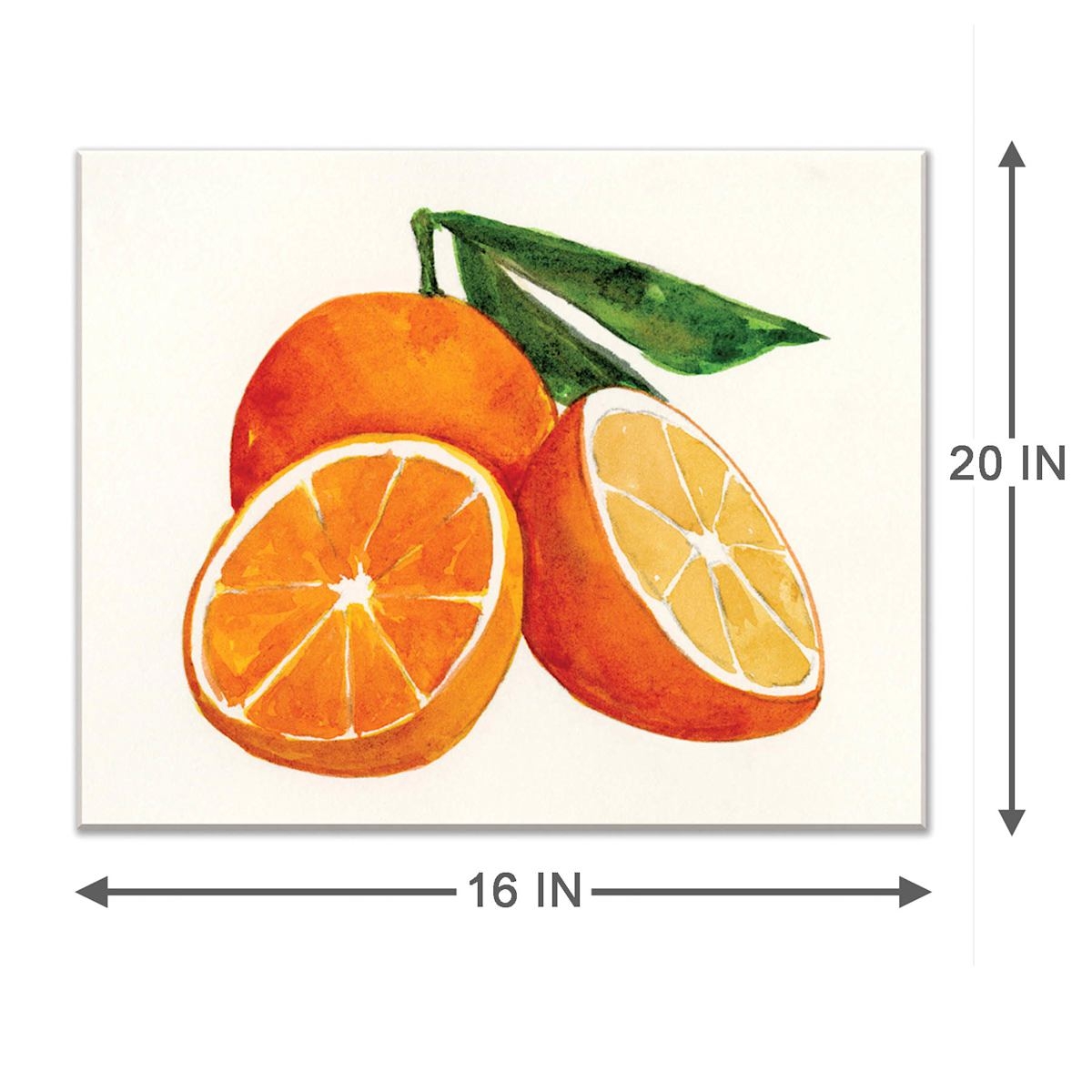 Canvas Wall Art Watercolor Citrus 16x20 Fruit Illustration