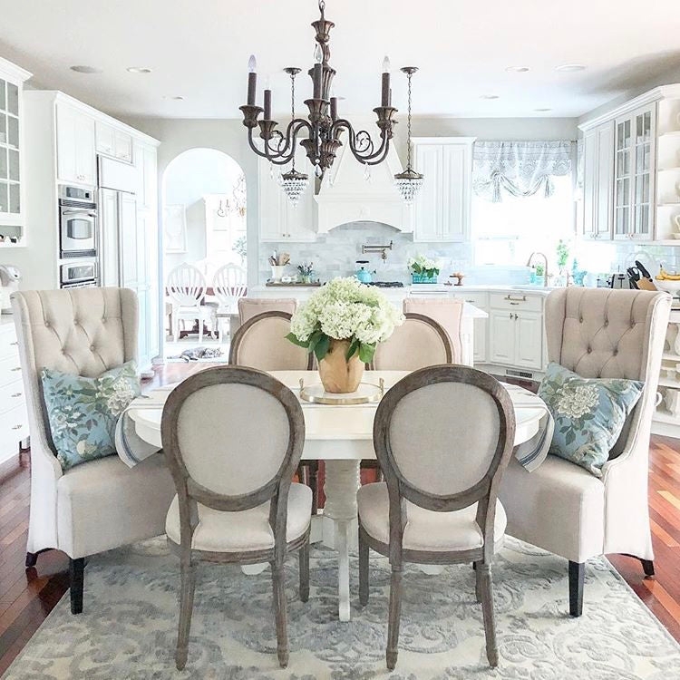 Captain Dining Chair: Tufted Wingback and Oval Back Side Chairs