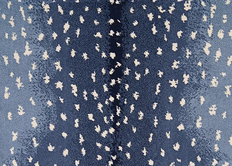 Carpet Rug with Navy Gradient and Dense Wool Pile