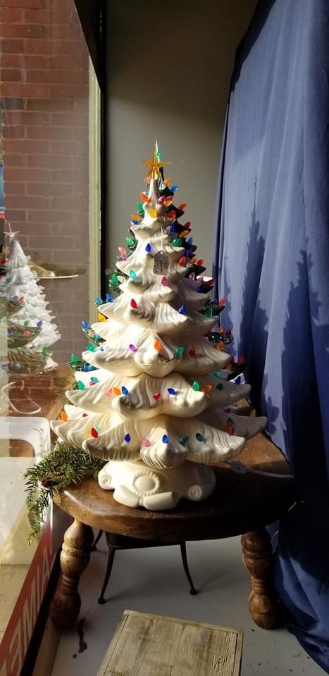 Ceramic Christmas Tree: Off White Atlantic Mold Design