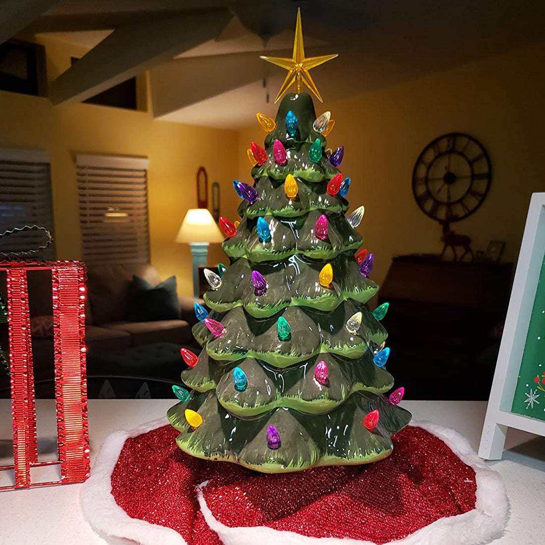 Ceramic Christmas Tree: Scalloped Edges Centerpiece