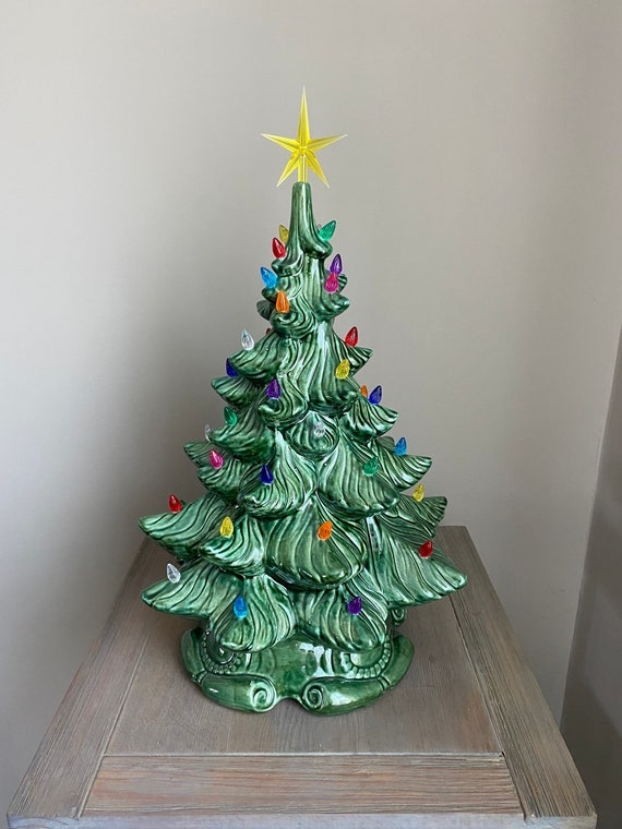 Ceramic Christmas Tree: Scrolled Base Atlantic Style