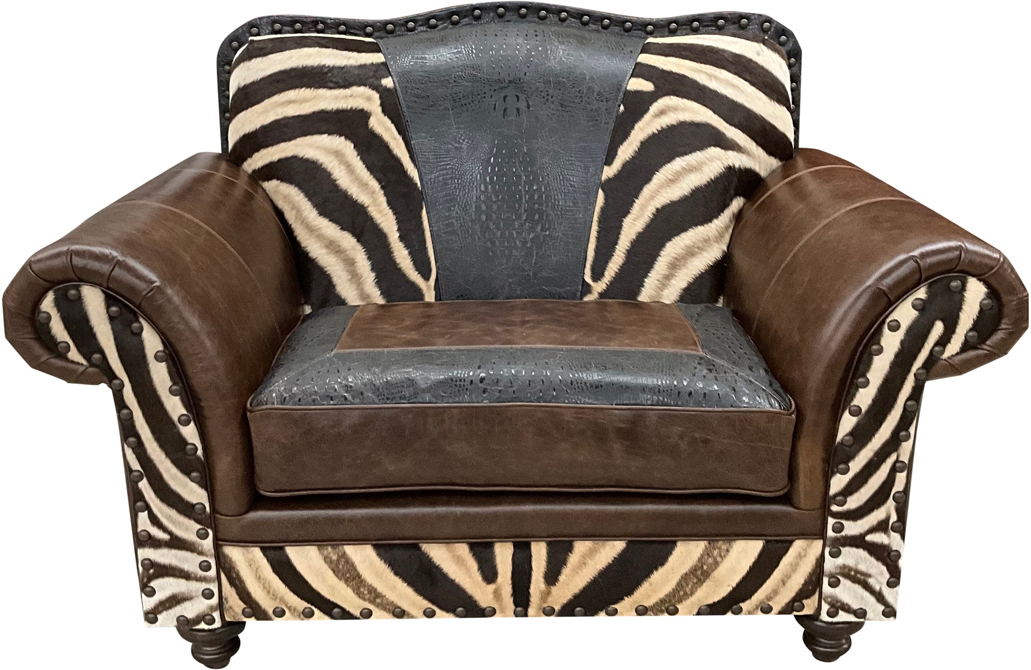 Chair And A Half Oversized Crocodile Embossed Zebra Seating