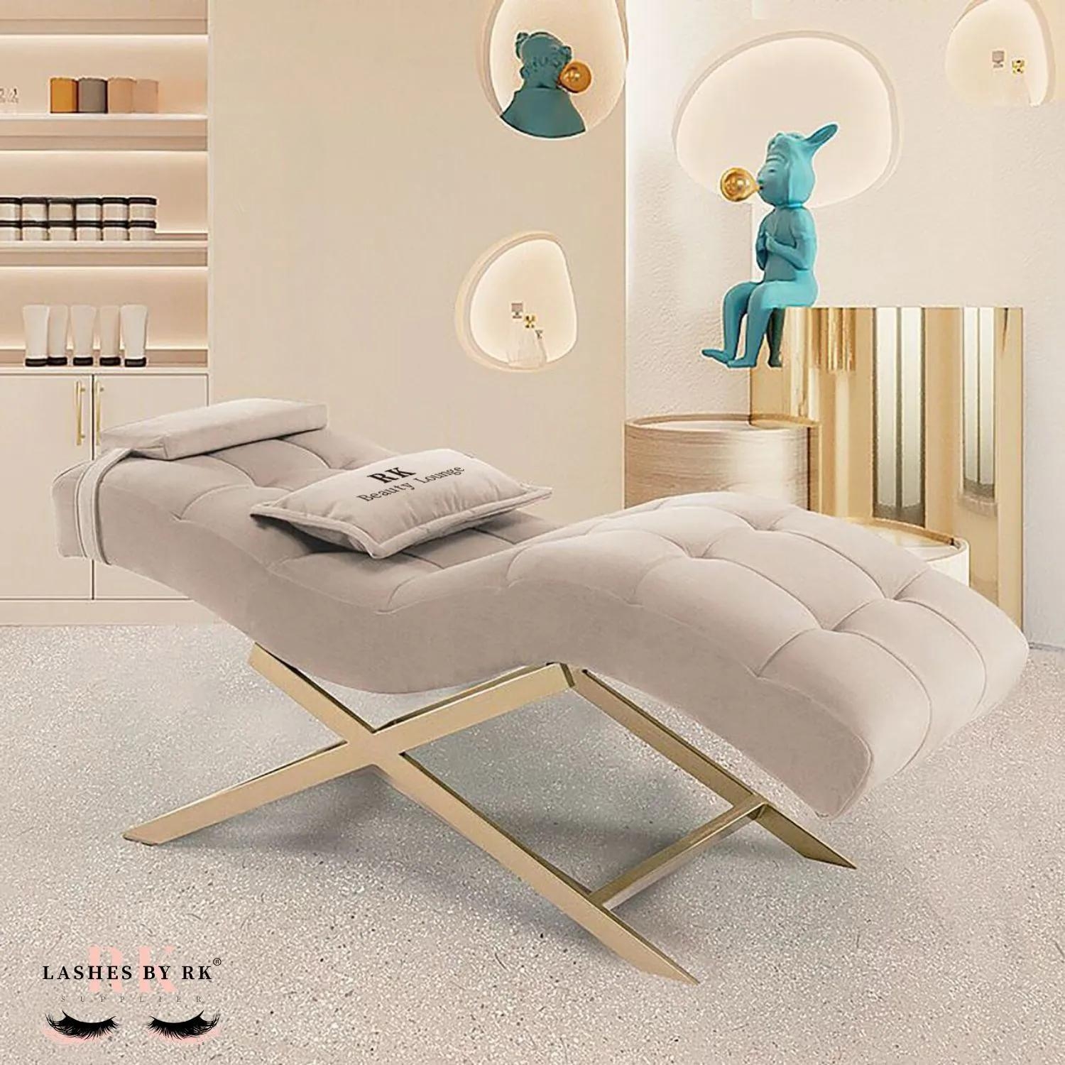 Chaise Lounge with Tufted Upholstery Luxe Salon Bed