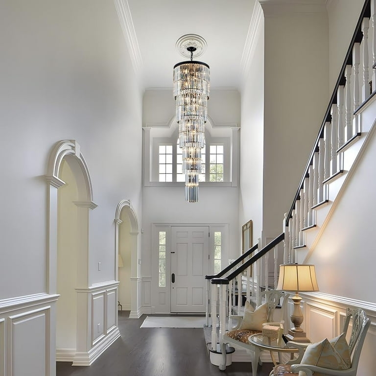 Chandelier 10 Tier Design Cascading Luxury Staircase Chandelier