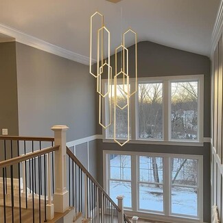 Chandelier: Elongated Hexagon Staggered LED Light Fixture