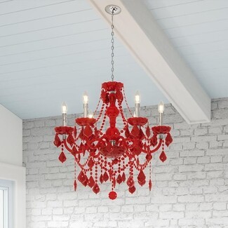 Chandelier in Jewel-Toned Acrylic with Maria Theresa Chrome