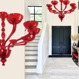 Chandelier in Multi Arm Silhouette for Matte Black Foyer