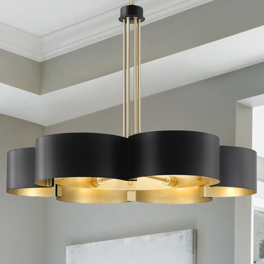 Chandelier Scalloped Silhouette Mixed Metal Shade