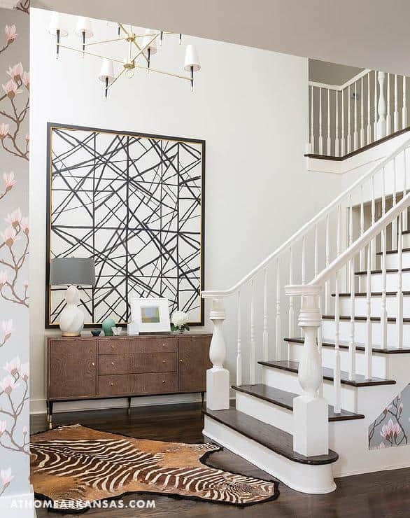 Chandelier Two Story Foyer Oversized Art Brass Linear Chandelier