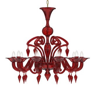 Chandelier with 10 Light Arms & Venetian Crystal Pendants